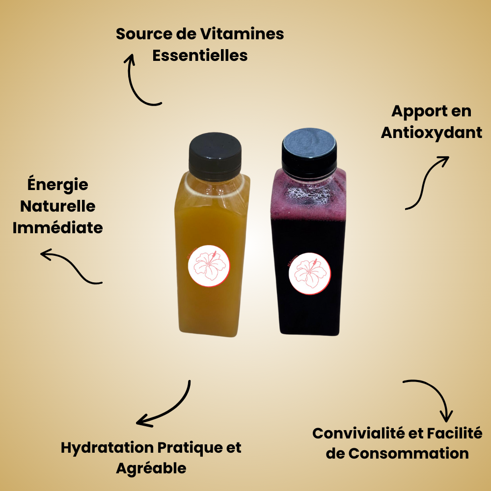 Boisson bio à base d'hibiscus rouge et blanc - Hibisens™