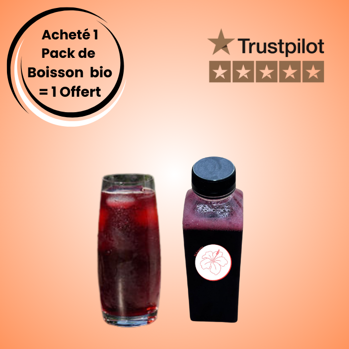 Boisson bio à base d'hibiscus rouge et blanc - Hibisens™